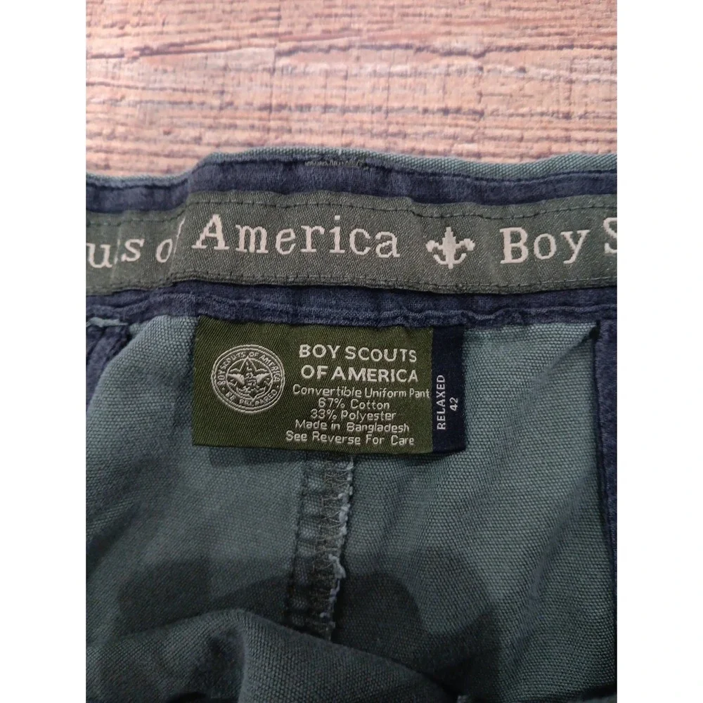 Boy Scout Of America Pants Mens Relaxed 42 Green Zip Off Outdoors Hiking 2540